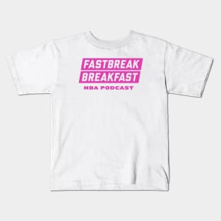 Fastbreak Breakfast Pink Stencil Logo Kids T-Shirt